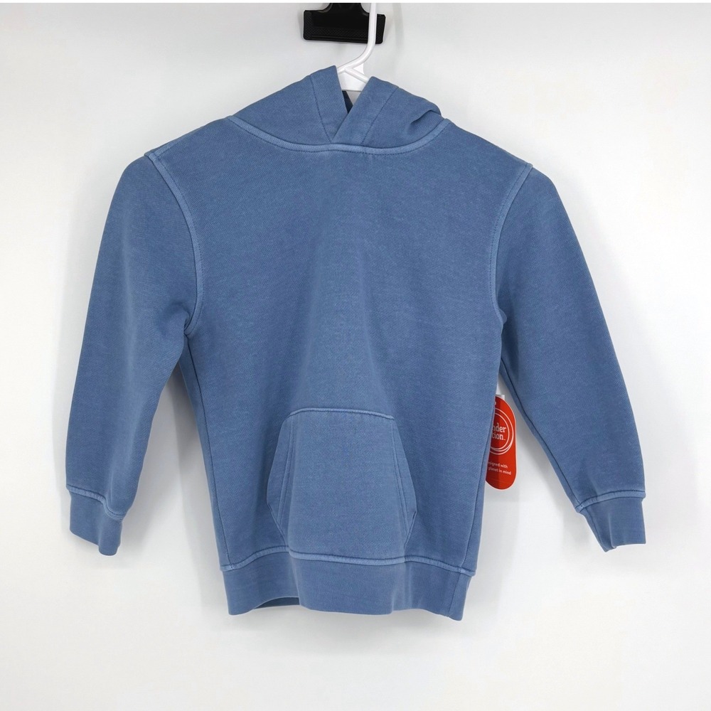 Wonder Nation Fleece Hoodie Kids XS 4-5 Blue Pullover Kangaroo Pocket NEW